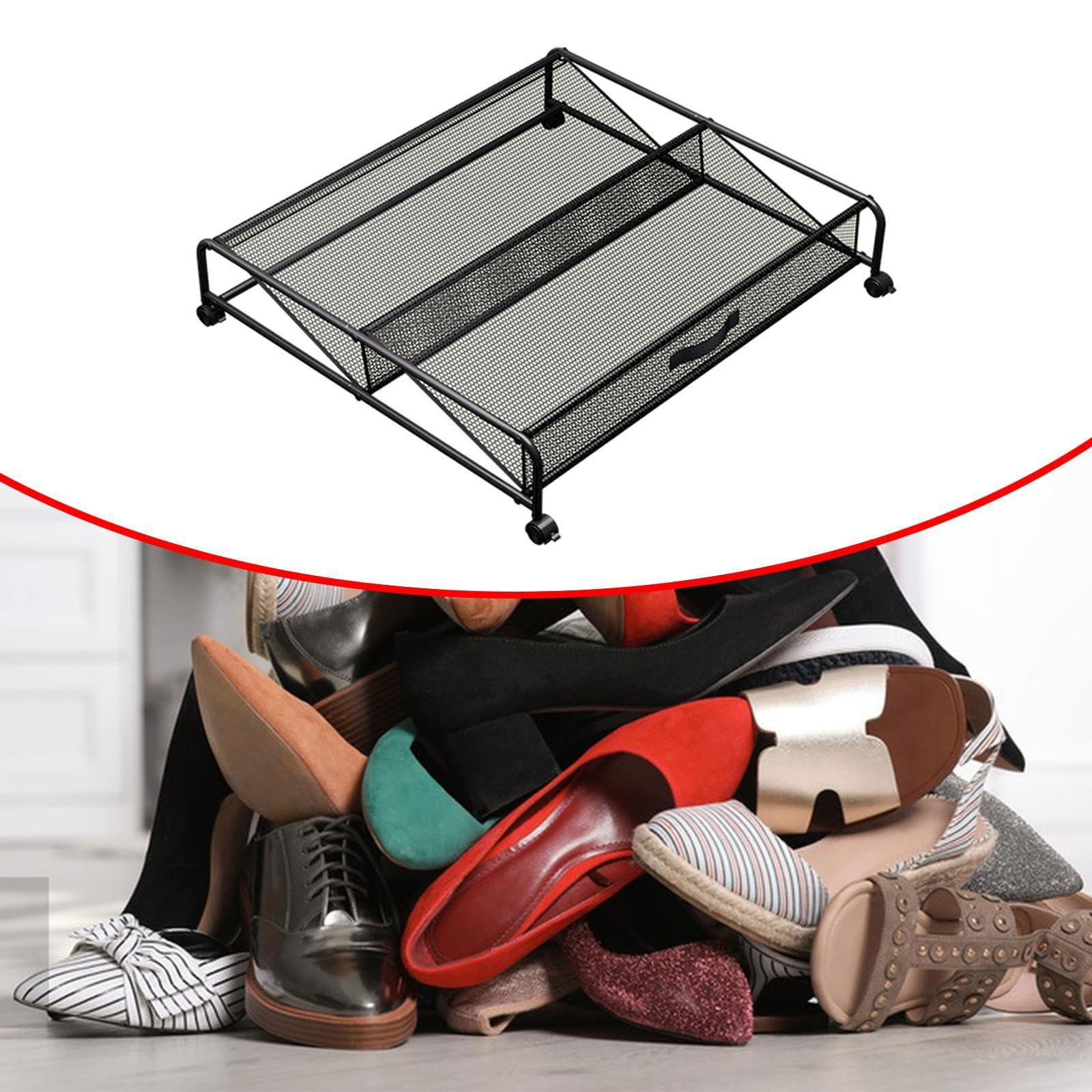 Qianly Zapatero Bajo La Cama Que Ahorra Espacio con Ruedas Y Contenedor de Almacenamiento Simple