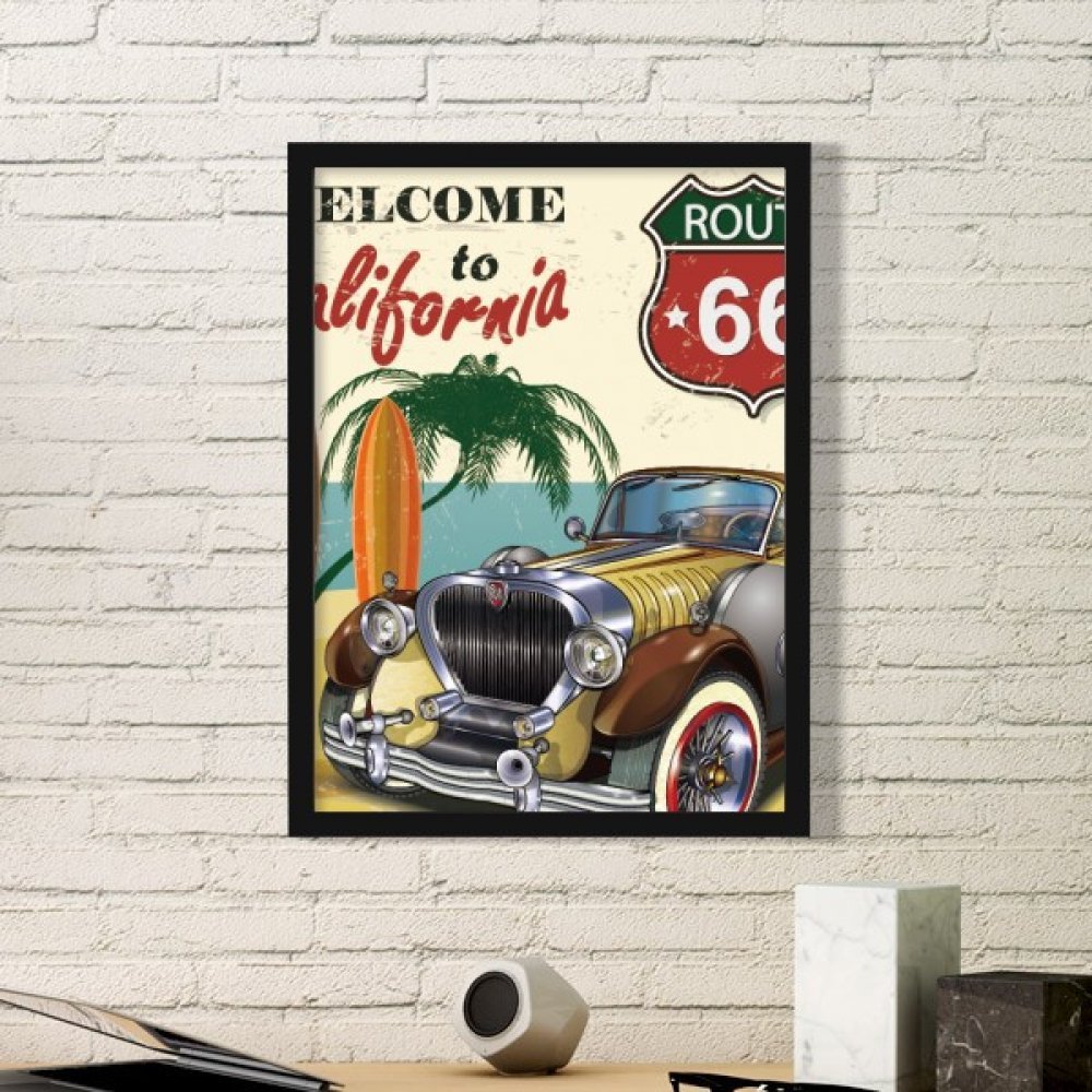 Cadre photo en bois classic cars : idée cadeau idéale pour passionnés