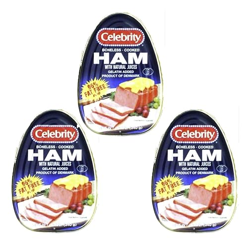 Jamón CELEBRITY COCINADO PRODUCTO SIN HUESO DE DINAMARCA 12 oz (Paquete de 3)