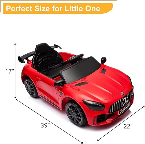 Miniatura 5 de Winado 12V Auto eléctrico para niños, con licencia de Mercedes Benz AMG GTR, con batería, control remoto para padres, asiento más ancho, luces LED,