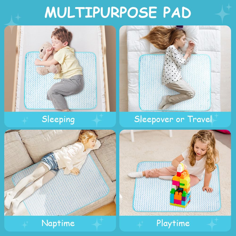 Aolso Coprimaterasso per bambini, 70 x 90 cm, per bagnare il letto, assorbire l'acqua, per bambini, per addestramento al WC (blu)