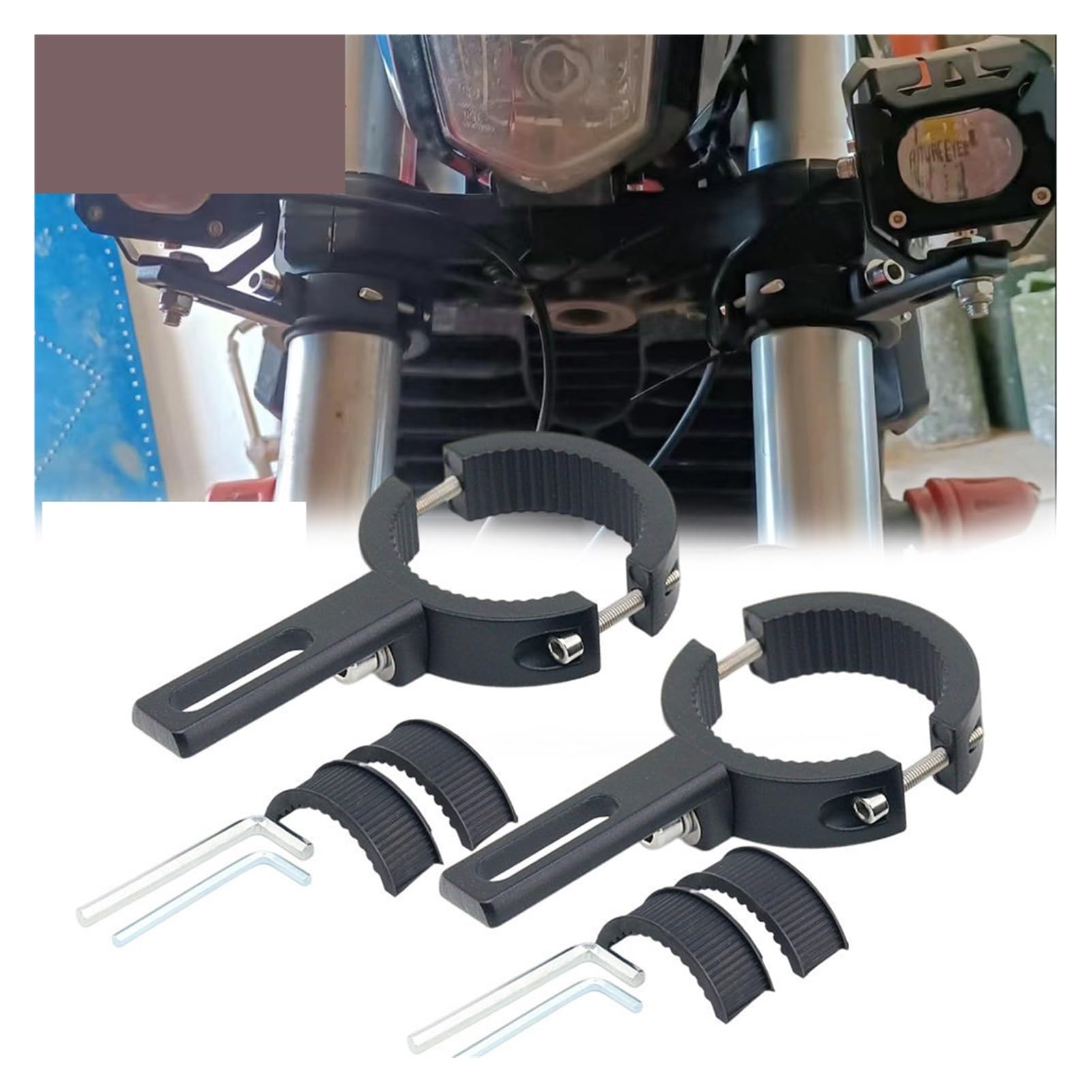 Support Universel Pour Phare Moto - En Alliage Aluminium | Anti-vibration | Pour SUV, ATV, Jeep & Plus