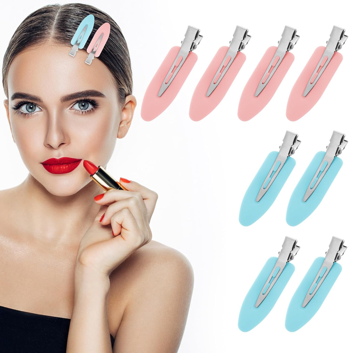 Abeillo 8 Pcs Makeup Hair Clips for Makeup, No Bend Hair