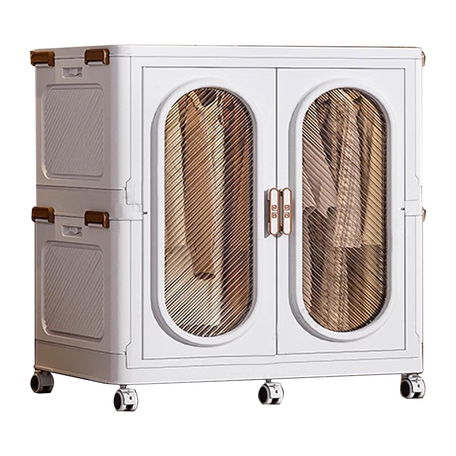 Armario Plegable, Armario Compacto de acrílico, Fabricado en PP, con Puertas Dobles(85 * 53 * 99cm)