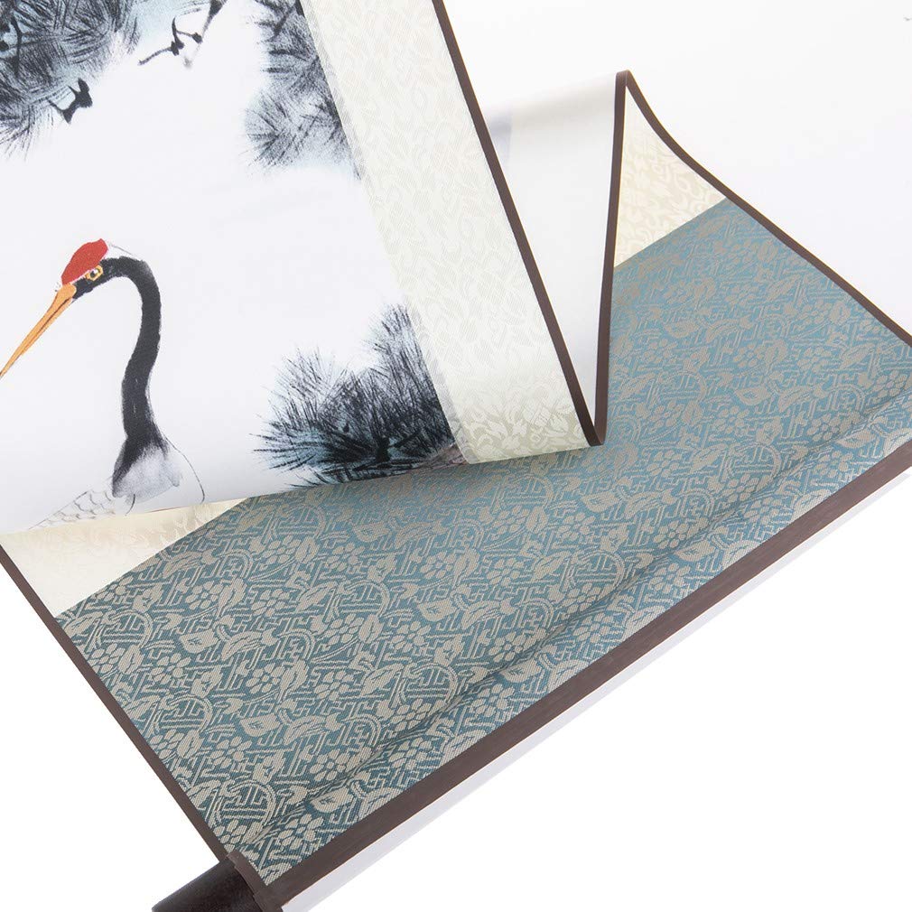 Lachineuse Kakemono Japanese Cranes Wall Tapestry - 100 x 30 cm - Grey - Living Room, Bedroom, Home Office Decor - Image 4