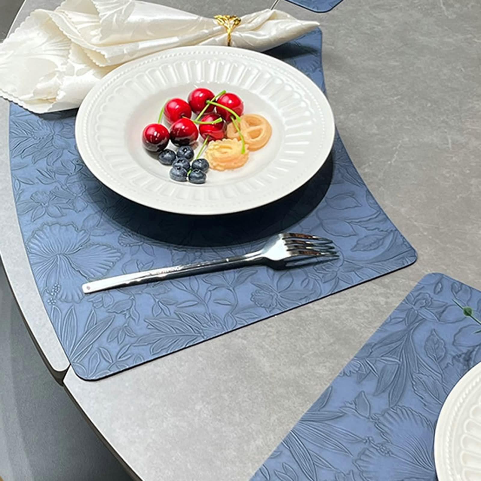 Christmas Placemats - Juego de 8 manteles individuales (30 x 33 x 48 cm), diseño floral de doble cara, piel