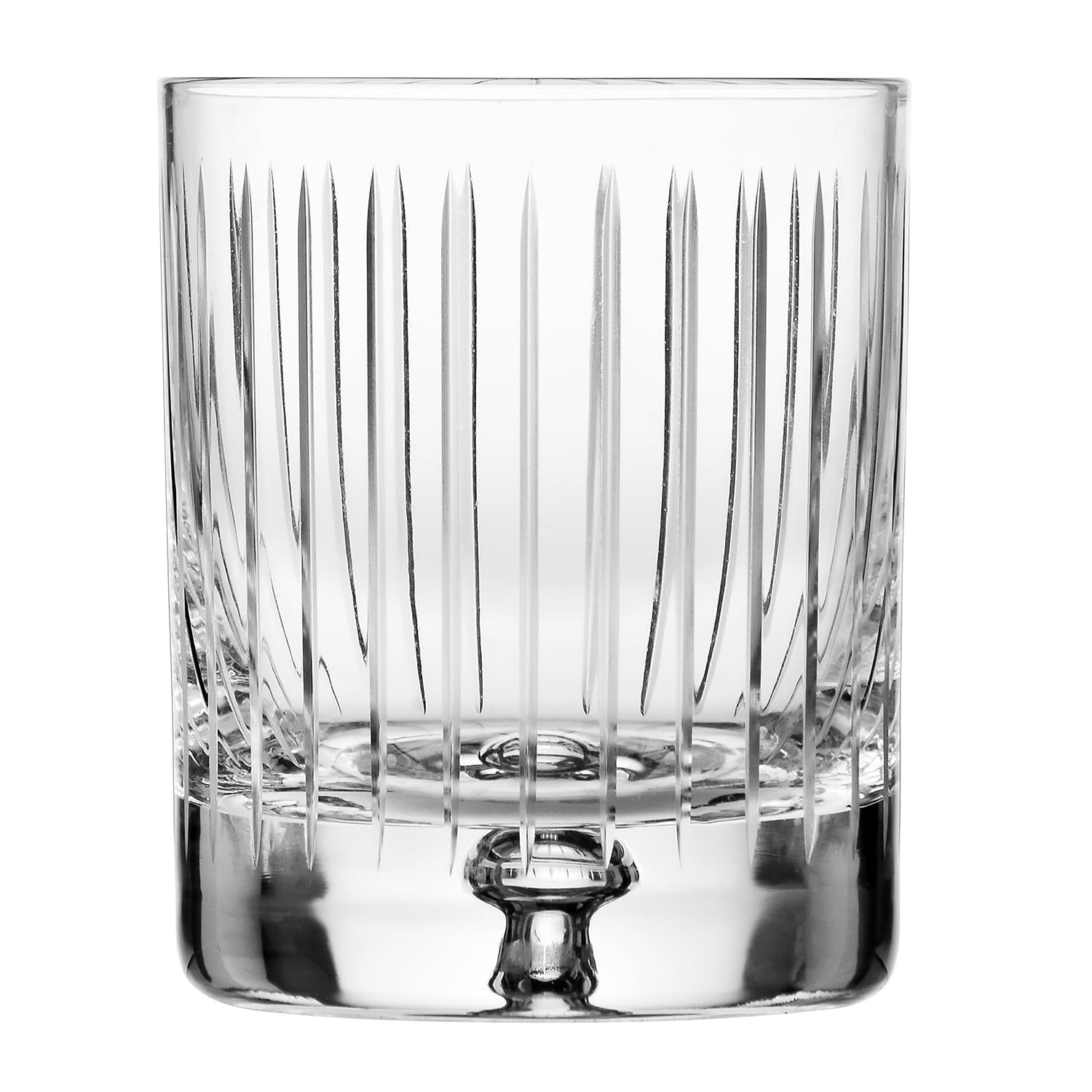 Krosno – Bicchieri da whisky, bourbon e scotch 250 ml, set da 4 – Collezione Saga – Bicchiere in cristallo, intagliato – Fatti a mano – Ideale come regalo