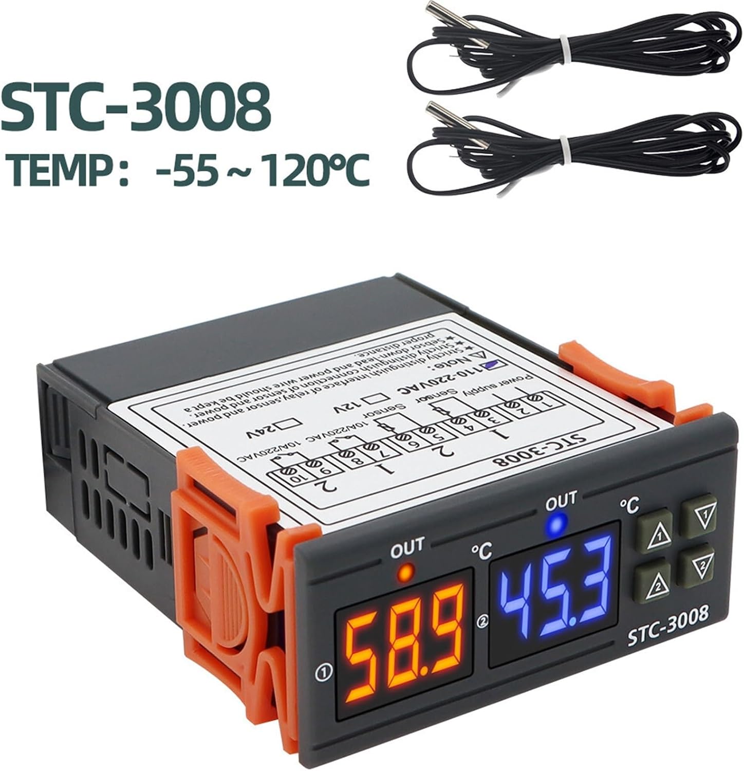 STC-1000 STC-3028 STC-3008 Digital Hygrometer Humidity Controller Thermometer Sensor Heater Cooler 24V/220V(STC-3008 AC110V-220V)