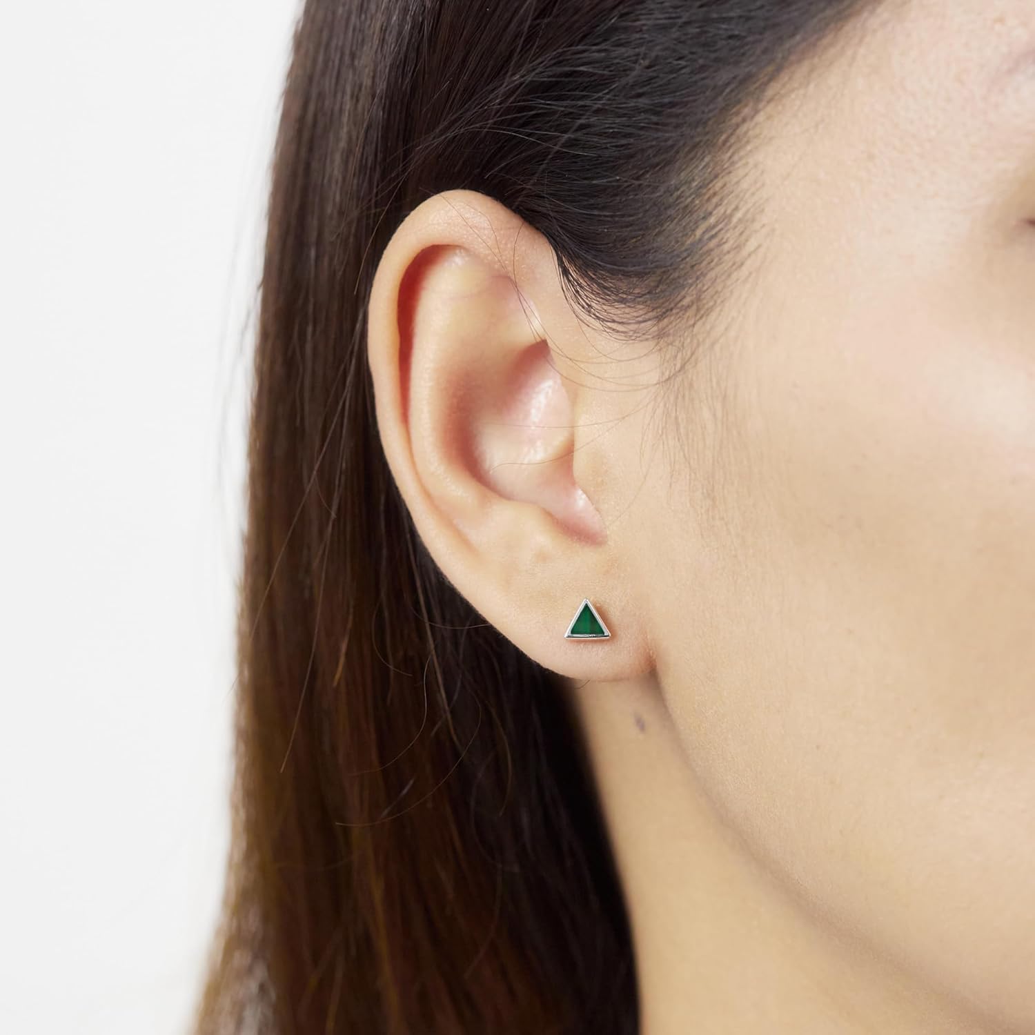 Boma Jewelry Sterling Silver Triangle Inlay Stud Earrings