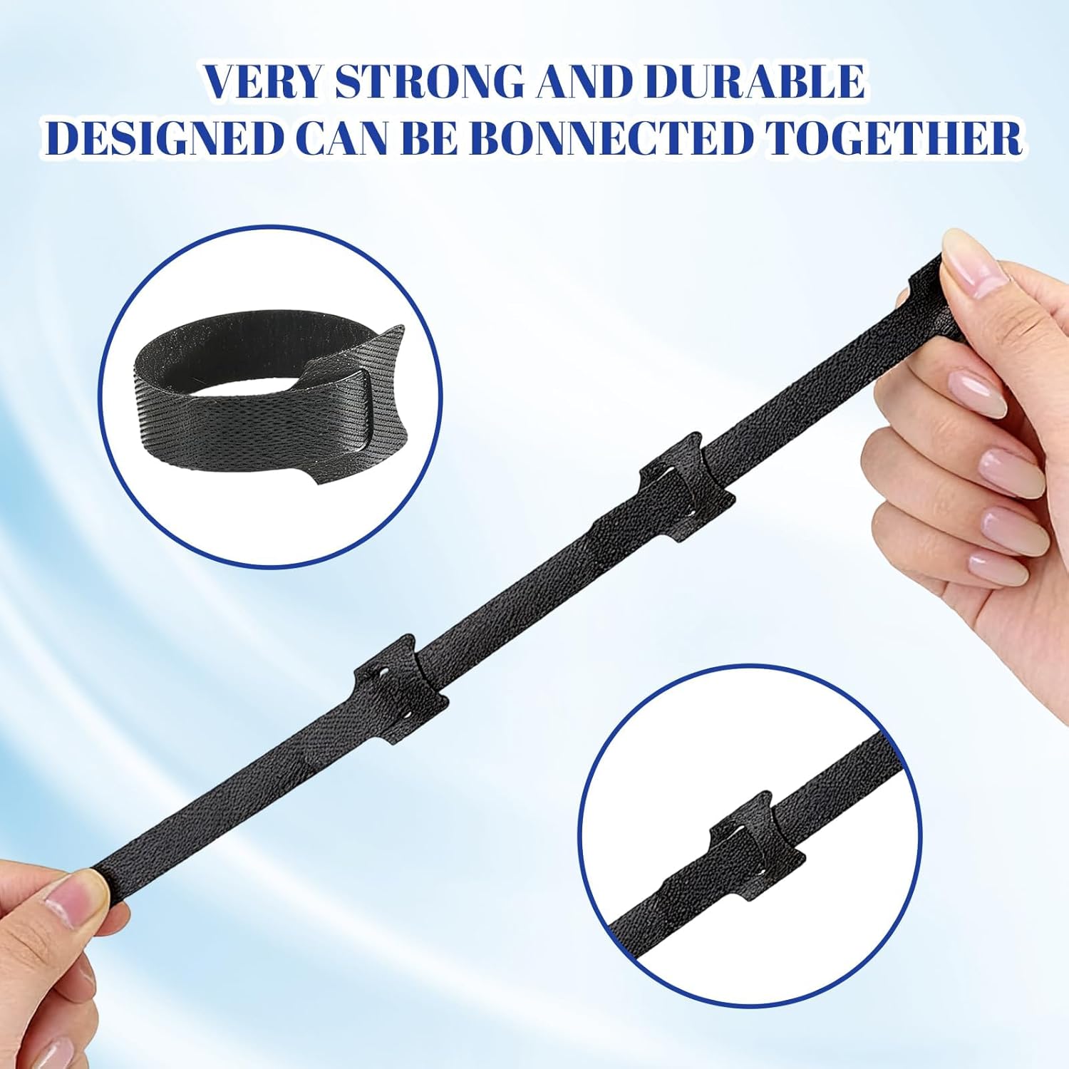 Reusable Cable Ties, 100PCS 7.8 Inches Black Zip Ties for Cable Management, Cord Organizer for Data Centers and Home Entertainment Systems, Straps for Office and Outdoor Use