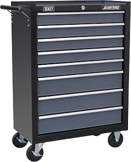 Sealey Ap3508Tb Rollcab 8 Drawer With Ball Bearing Runners - Black/Grey