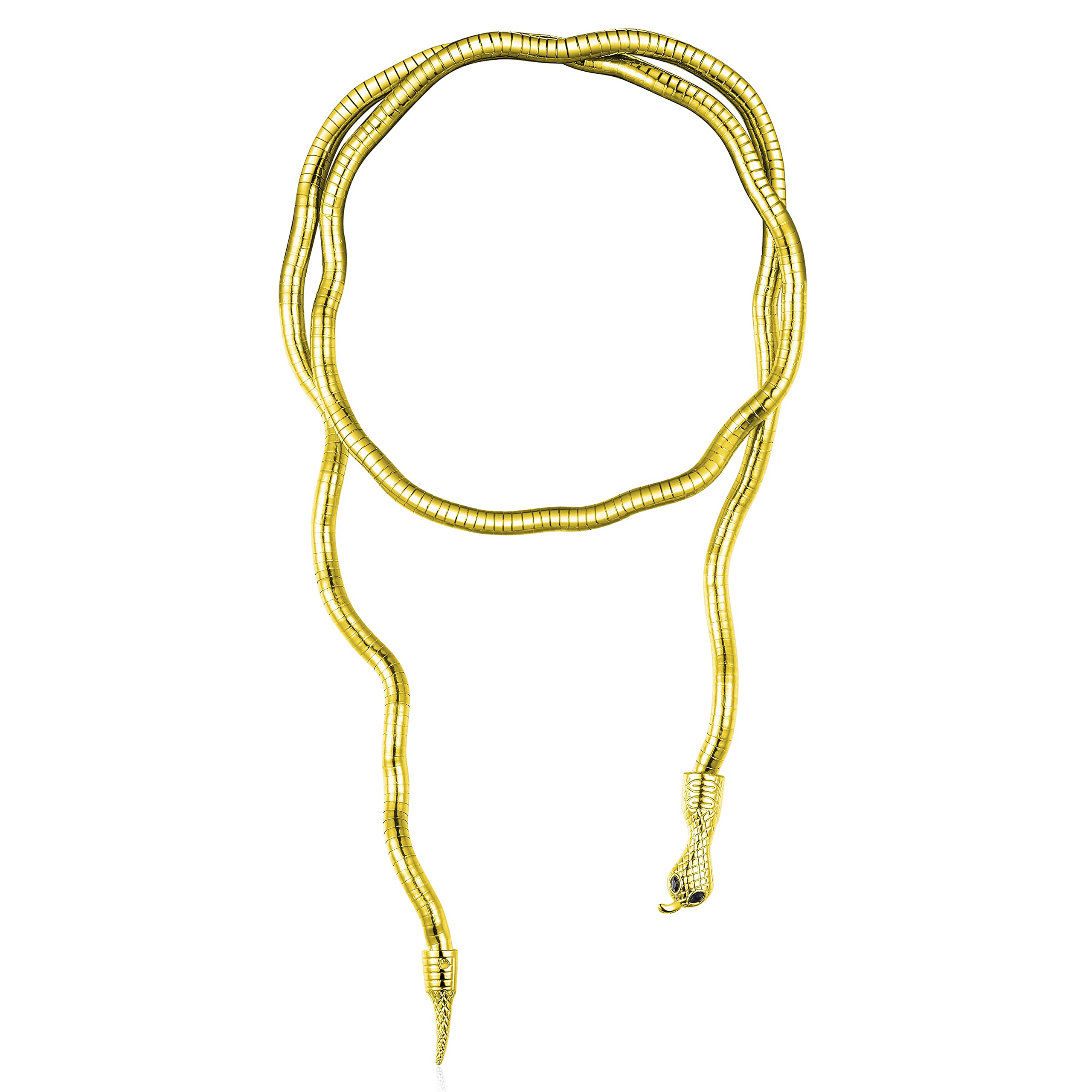 Kazele Snake Necklace Flexible Bendable Bracelet Adjustable neck chokers Jewelry for Men Woman silver