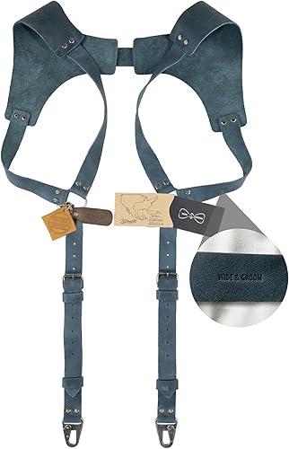 Miniatura 5 de Hide & Groom, Tirantes renacentistas de cuero, arnés de soporte de espalda vintage para hombre, ganchos de metal para hombre, Steampunk, hecho a mano