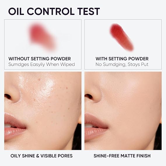 2CHILL Aqua Setting Powder, Translucent Face Powder with 45% Water Essence, Hydrating Matte Finish, Blurs Pores & Brightens Skin, Pressed Loose Setting Powders for Oil Control, Waterproof Sweat Resis