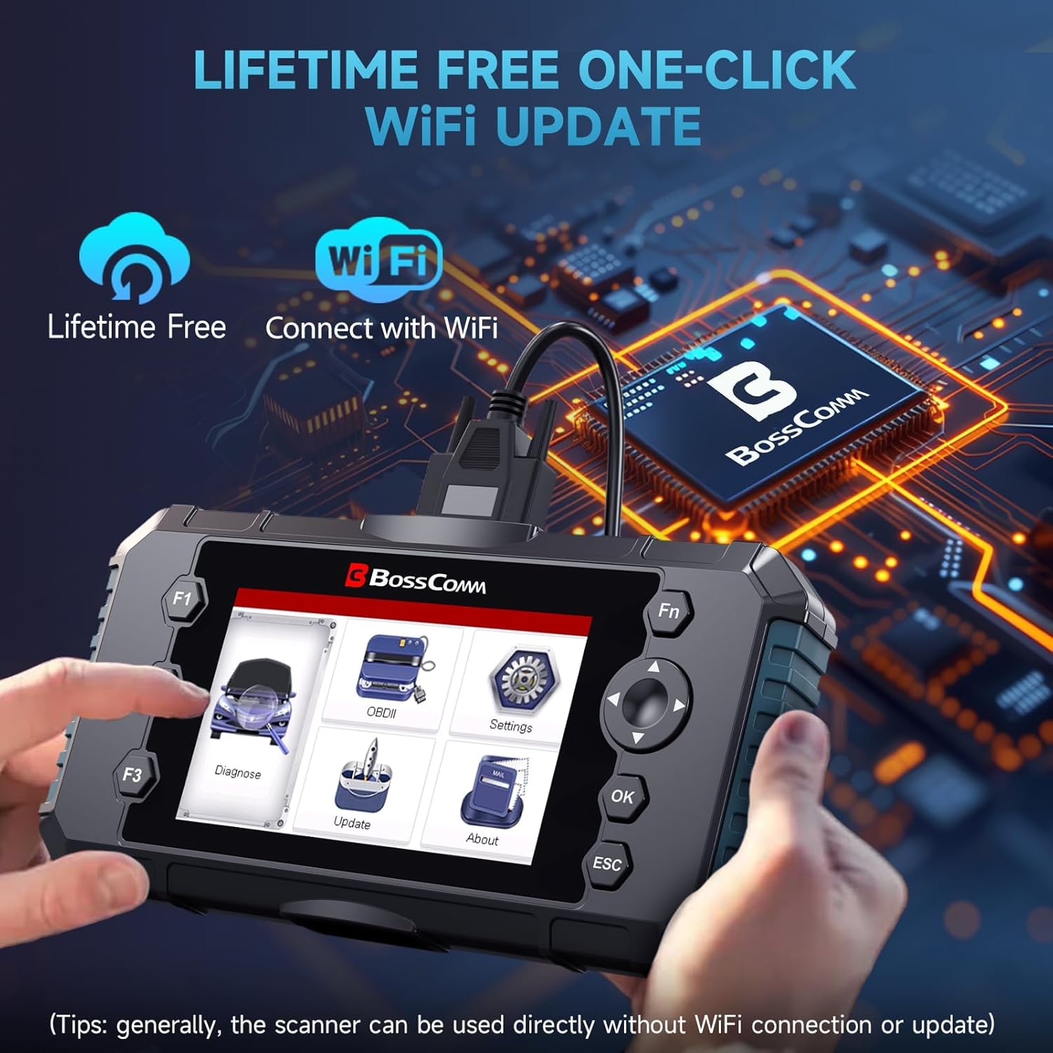 2026 BOSSCOMM IFIX430 OBD2 Scanner Diagnostic Tool, ABS/SRS Airbag/Transmission/Engine, Scan Tool & Car Code Reader for Cars and Trucks, Code Scanner with Live Data, Lifetime WiFi Update, EN/ES Ver