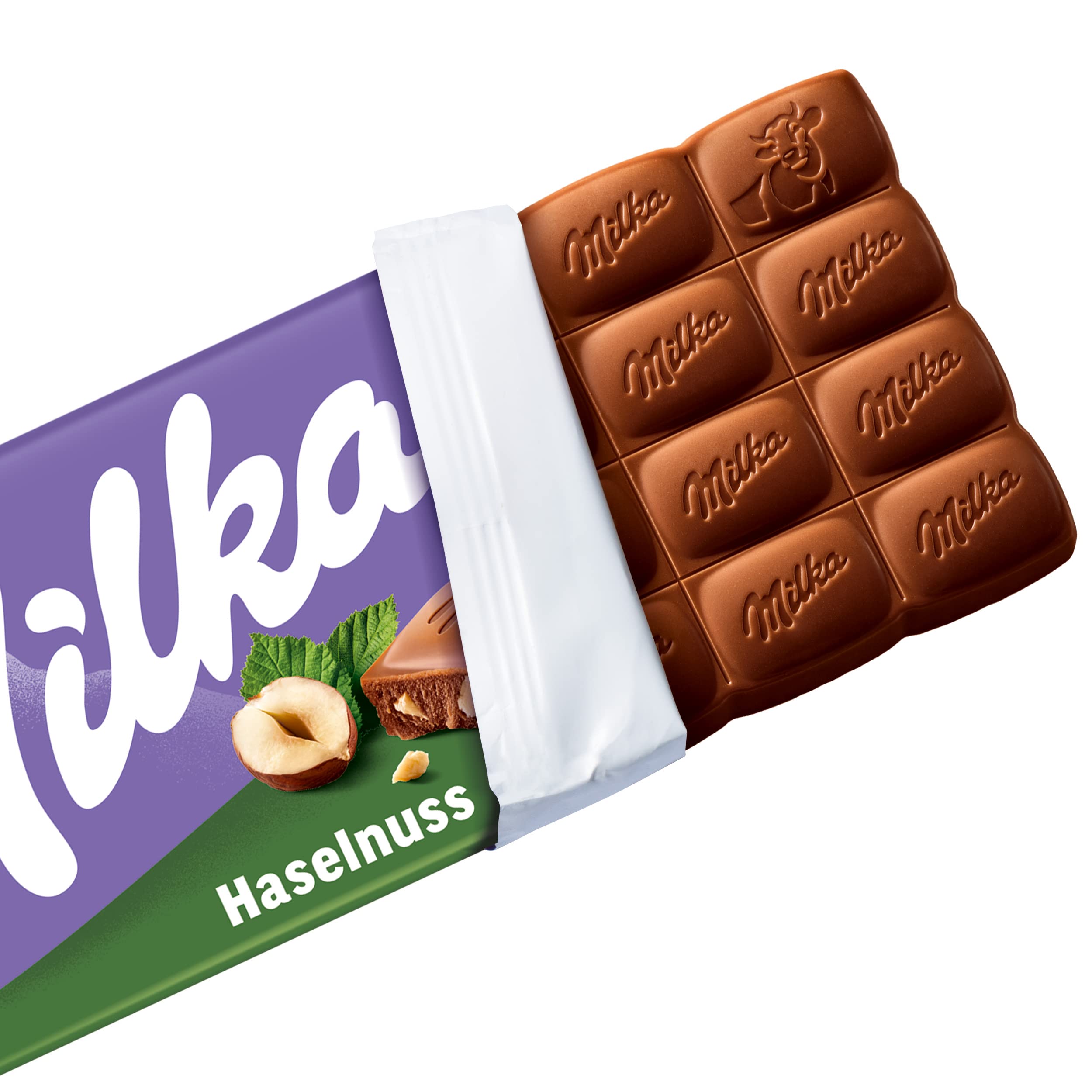 Milka Alpenmilch-Schokoladentafel mit Haselnussstückchen – Tafelschokolade mit knackigen Nussstücken – 24 x 90 g
