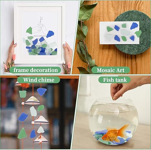 Miniatura 5 de Sukh Vidrio de mar esmerilado de 31 onzas – Relleno de jarrón de vidrio de mar para manualidades, vidrio de playa, grandes piezas de vidrio de mar,