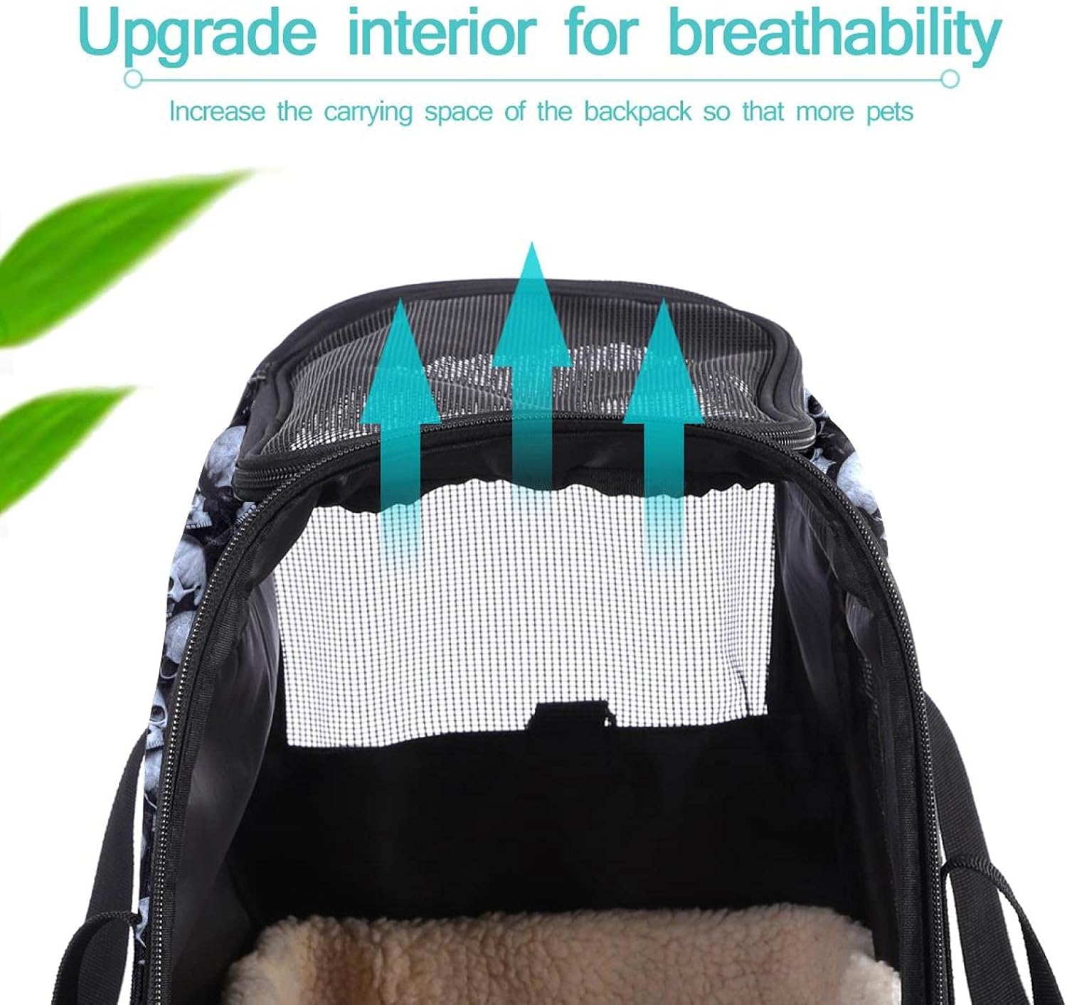 ペットパック ゴシック様式 スカル ペットキャリーバッグ 猫・小型犬用 マット付き 通気性 軽量 携帯しやすい 車載/旅行/通院/ア