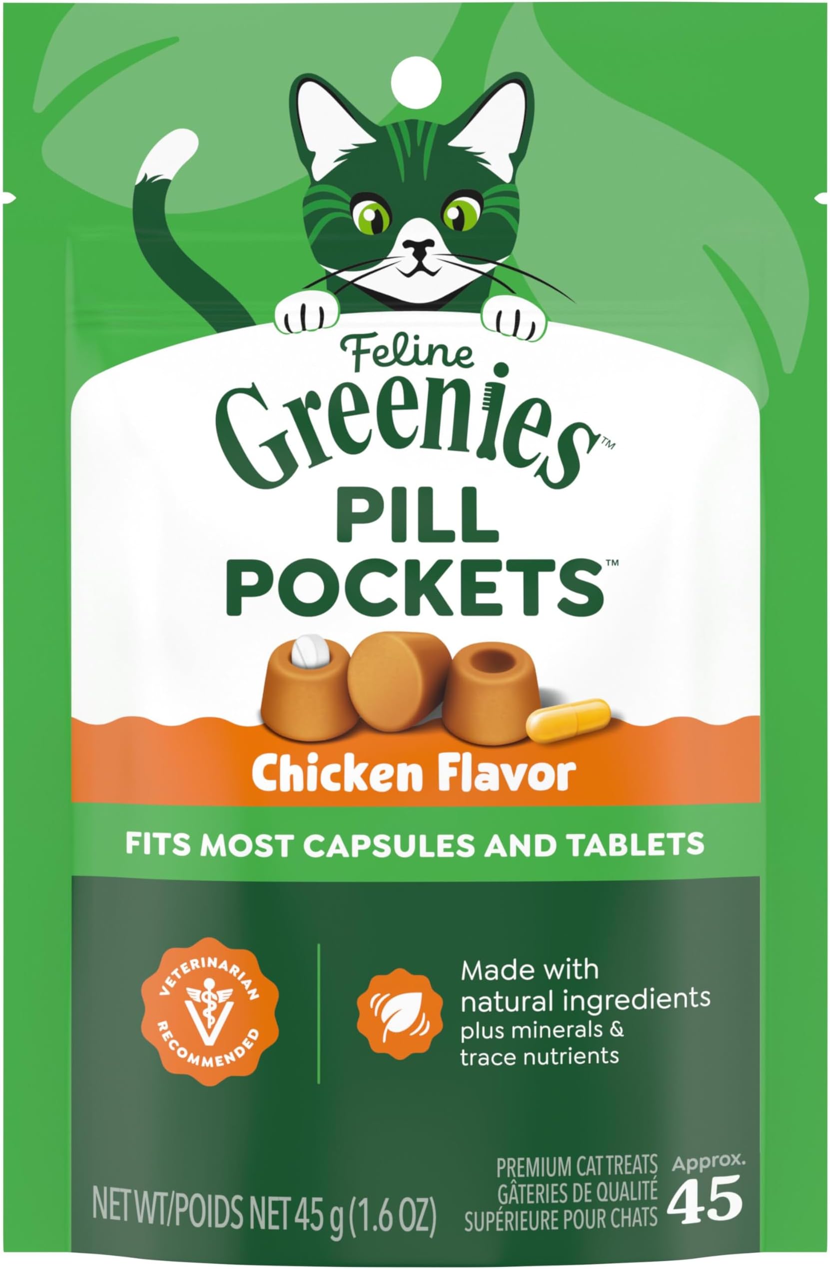 Greenies Pill Pockets for Cats, 1.6-Ounce Chicken