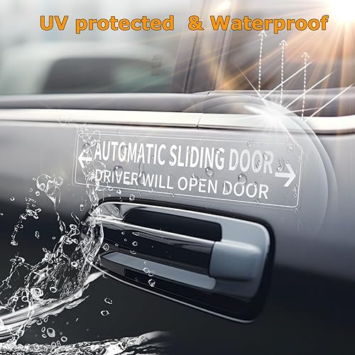 Miniatura 4 de Adhesivo automático para puerta corredera de vinilo de 8 x 2 pulgadas, autoadhesivo, para advertencia de conductor, para ventana, coche, taxi,