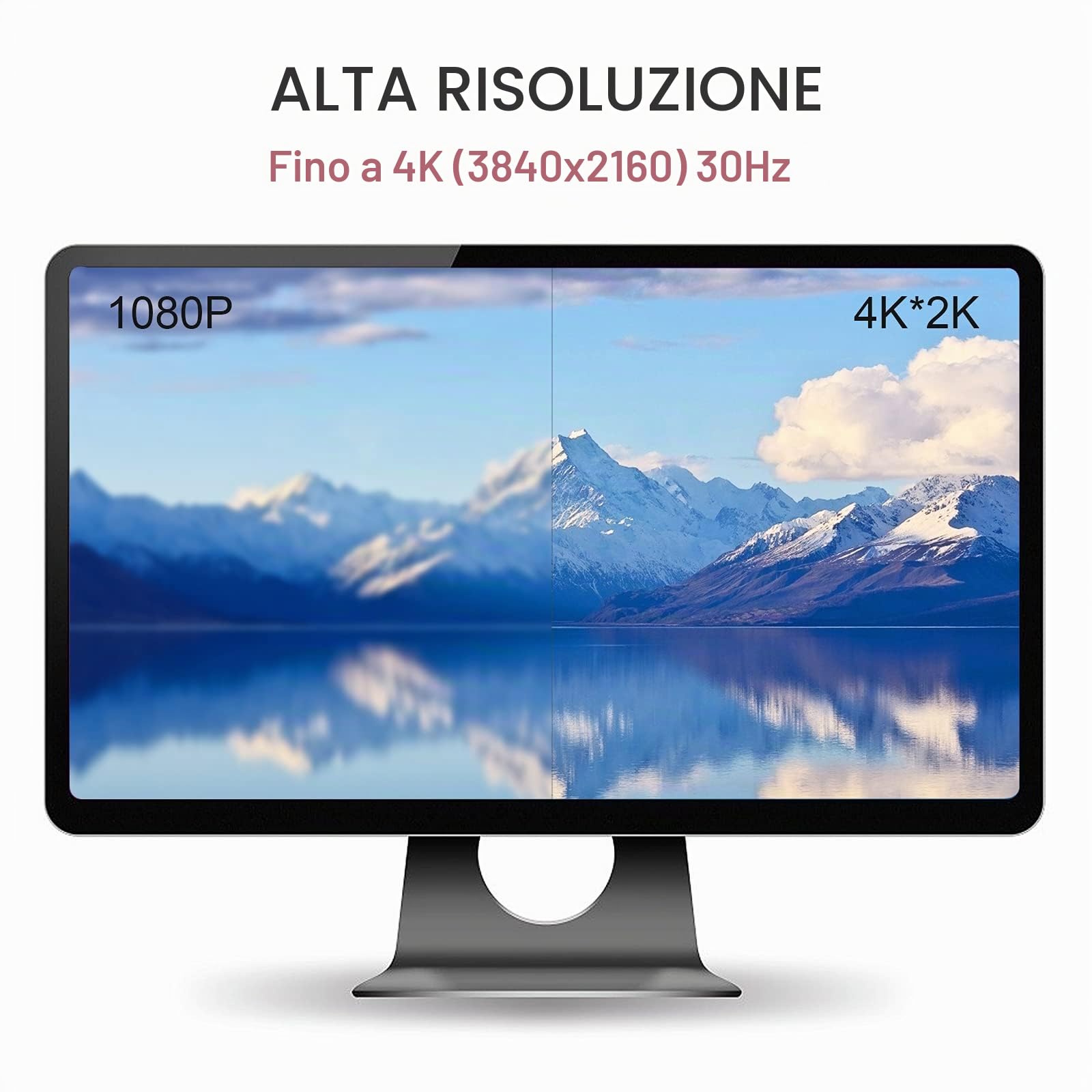 Jsdoin Adattatore da Displayport a HDMI Maschio Femmina 4K con Supporto Audio per Lenovo Dell HP Asus Nero