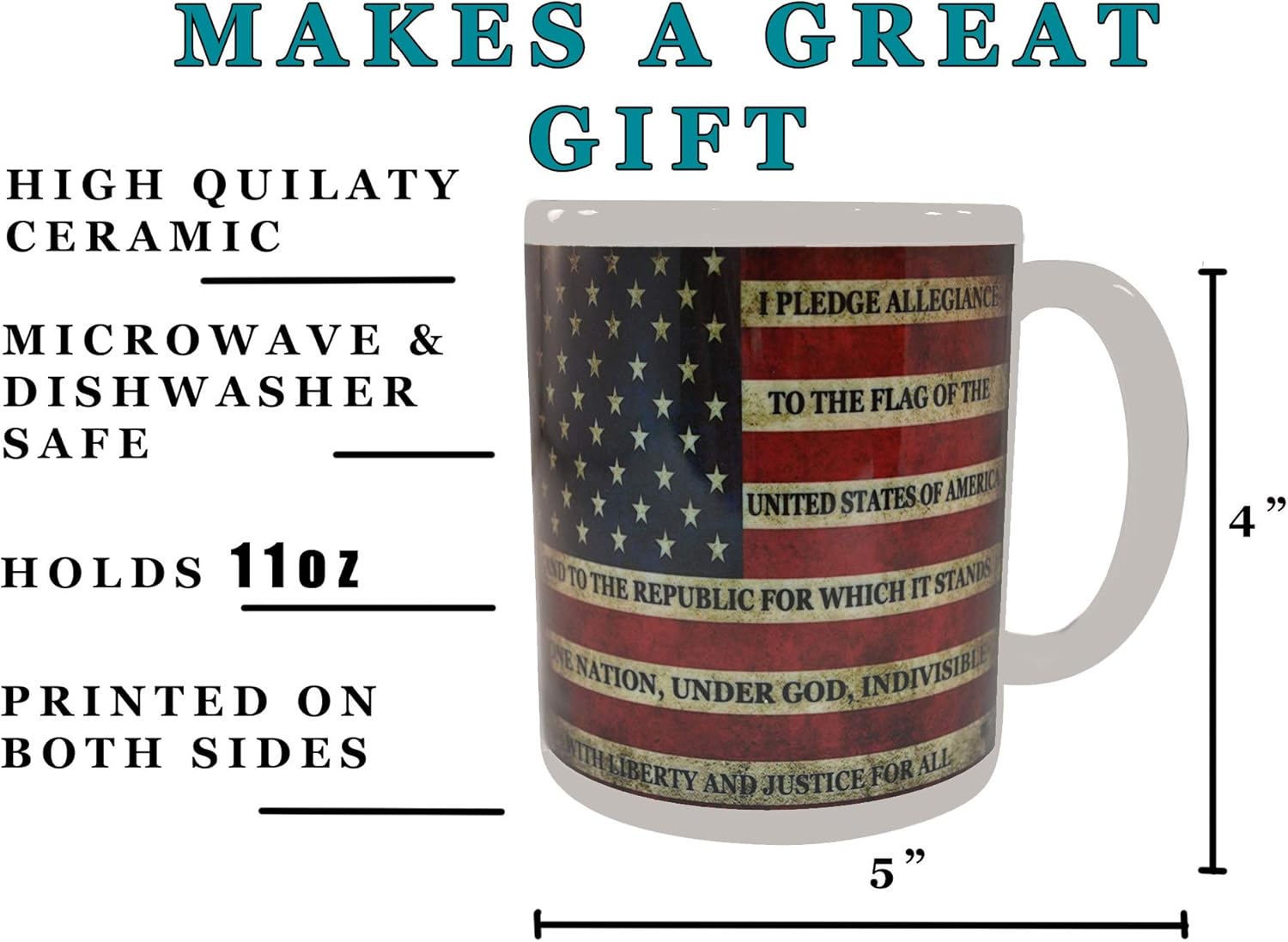 Rogue River Tactical Patriotic USA Flag Funny Coffee Mug Novelty Cup Gift America Pledge of Allegiance - Image 3