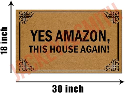 Miniatura 3 de Jec&Smis Felpudo con texto en inglés Yes Tienda, This House Again!, tapete de bienvenida para puerta delantera, interior y exterior, tapete
