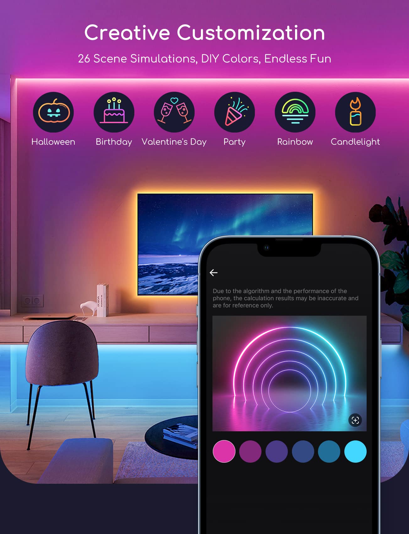 Aigostar Tiras LED 5m Impermeable WiFi Luces Inteligentes RGBW 3000K luz calida, Controlas con App y IR Control Remoto. Compatible con Alexa, Google Assistant.