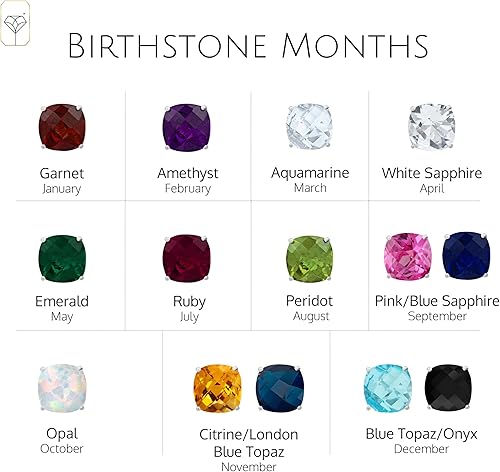 Miniatura 4 de 14k Gold 6MM Cushion Cut Stud Gemstone Earrings Hypoallergenic Solitaire Gemstone Studs with 14K Gold Backs Lightweight Birthstone Earrings with