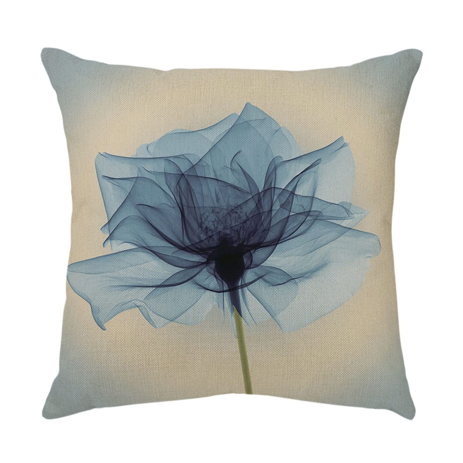 4 Piezas Funda de Almohada Flor Azul Abstracta Fundas de Cojín Terciopelo Sencillo y Decorativo para Sofá Camas Dormitorio Coche Lino Cojines Throw Pillow Covers 80x80cm/32x32 Inch