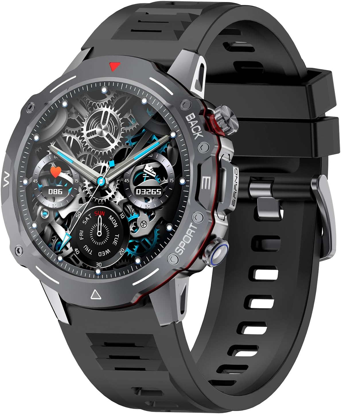 Military Smart Watches for Men Fitness Watch Fitness Tracker with Heart Rate Sleep Monitor Step Tracker Voice Assistant Waterproof for Android iOS