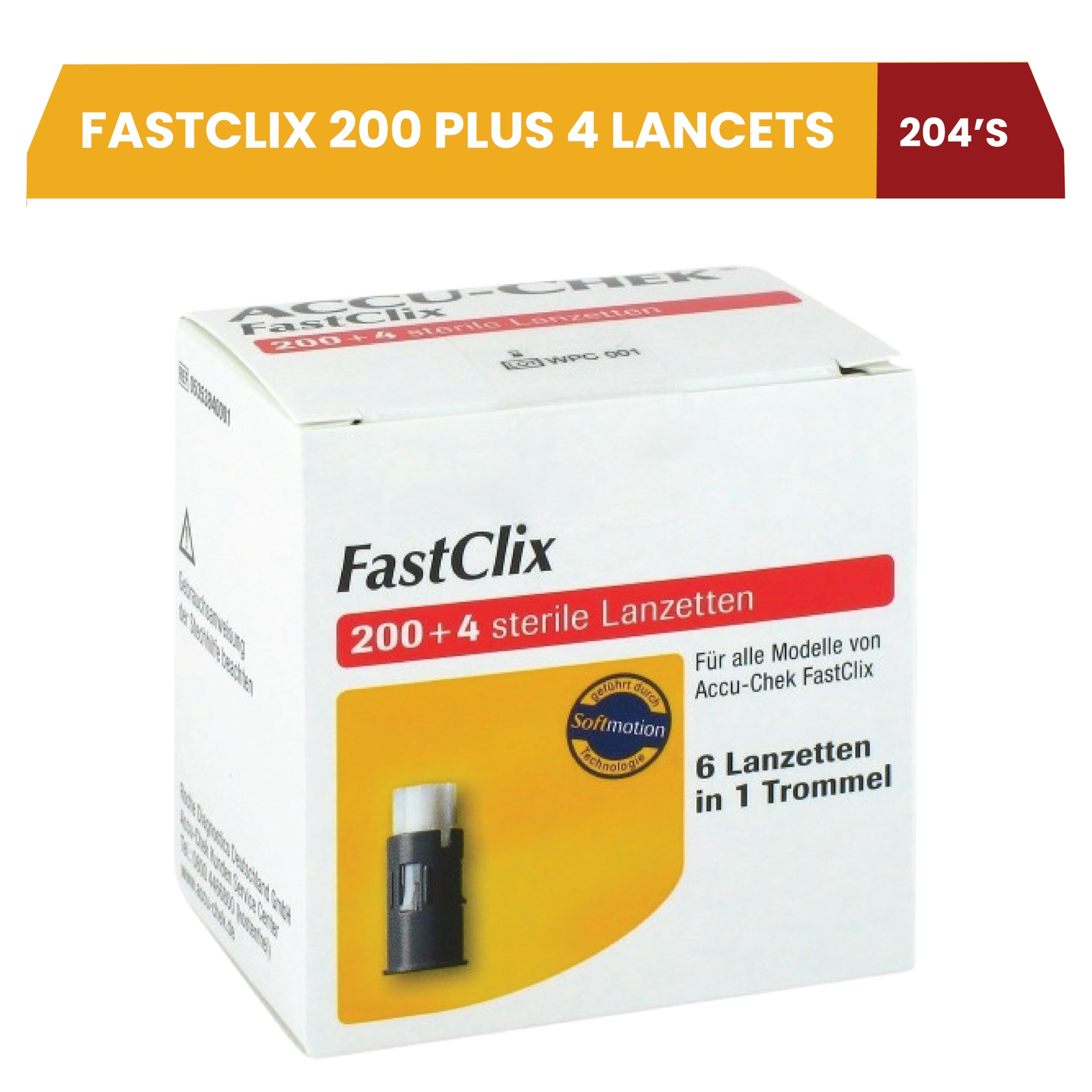 FastClix Lancette Sterili - 204 unità - Per il monitoraggio della glicemia