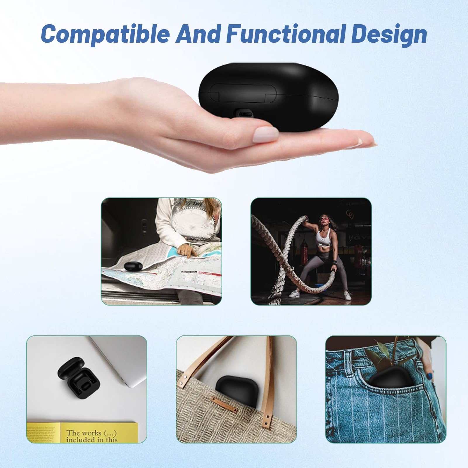 Custodia di Ricarica Wireless Sostitutiva per Auricolari, Indicatore LED Batteria Li da 700 MAh Custodia di Ricarica Rapida, Compatibile con Dispositivi