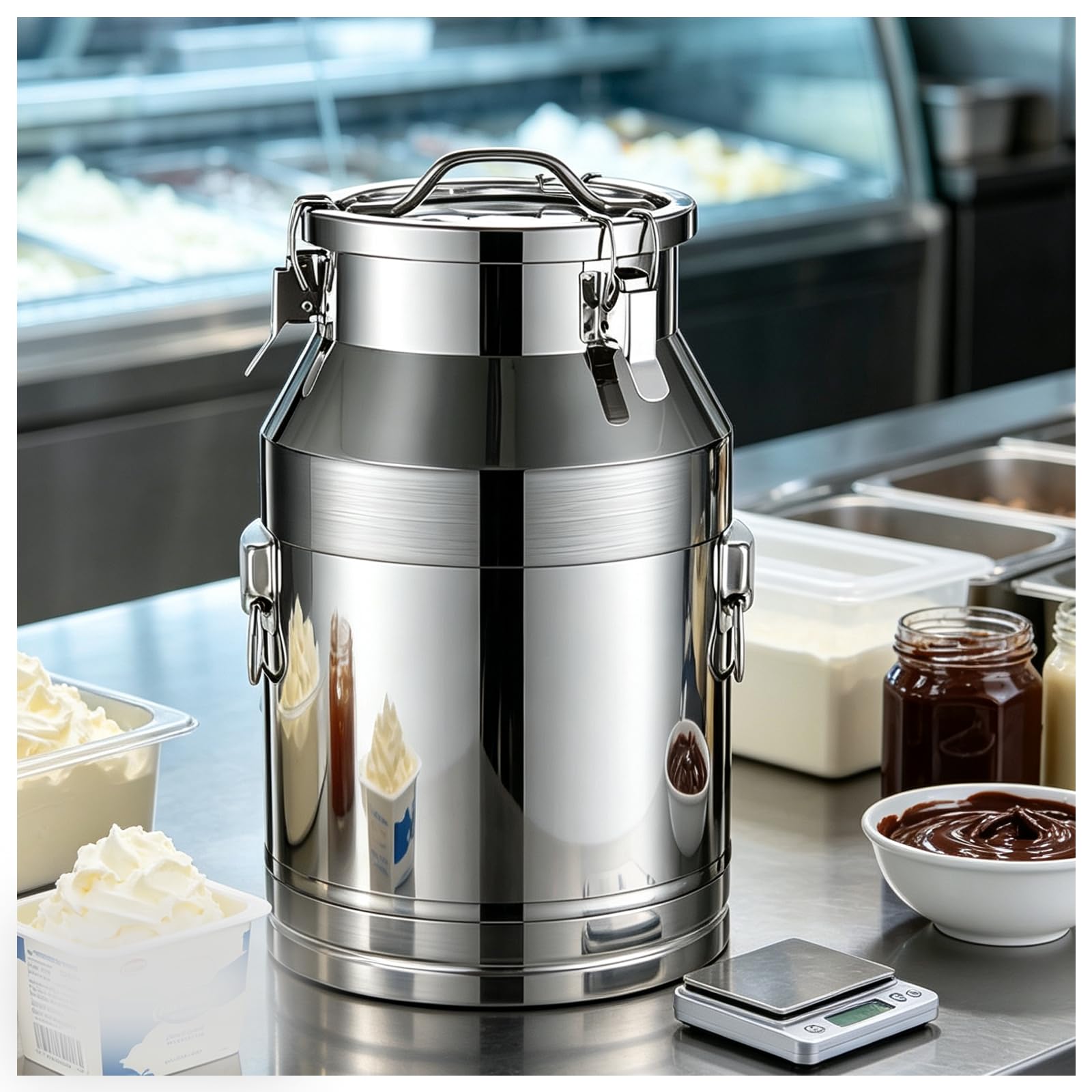 Bidone in acciaio inox 15-88L, Latta per latte in acciaio 304 88L/23.25gal