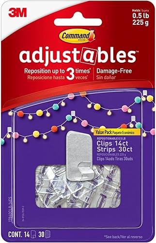 9.8 ft 17840clr-14es Command - Ganchos ajustables, pequeño