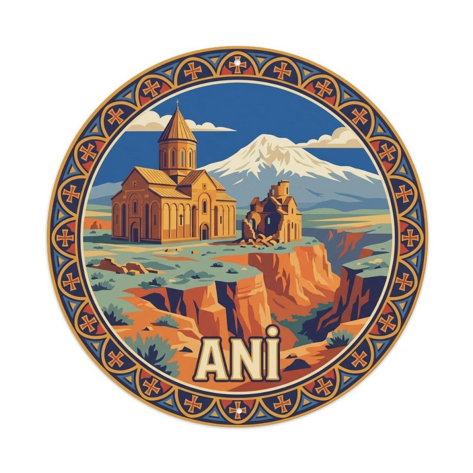 Kars Ani Ruins Armenia Heritage Travel Turkey Classic Metal Tin Sign