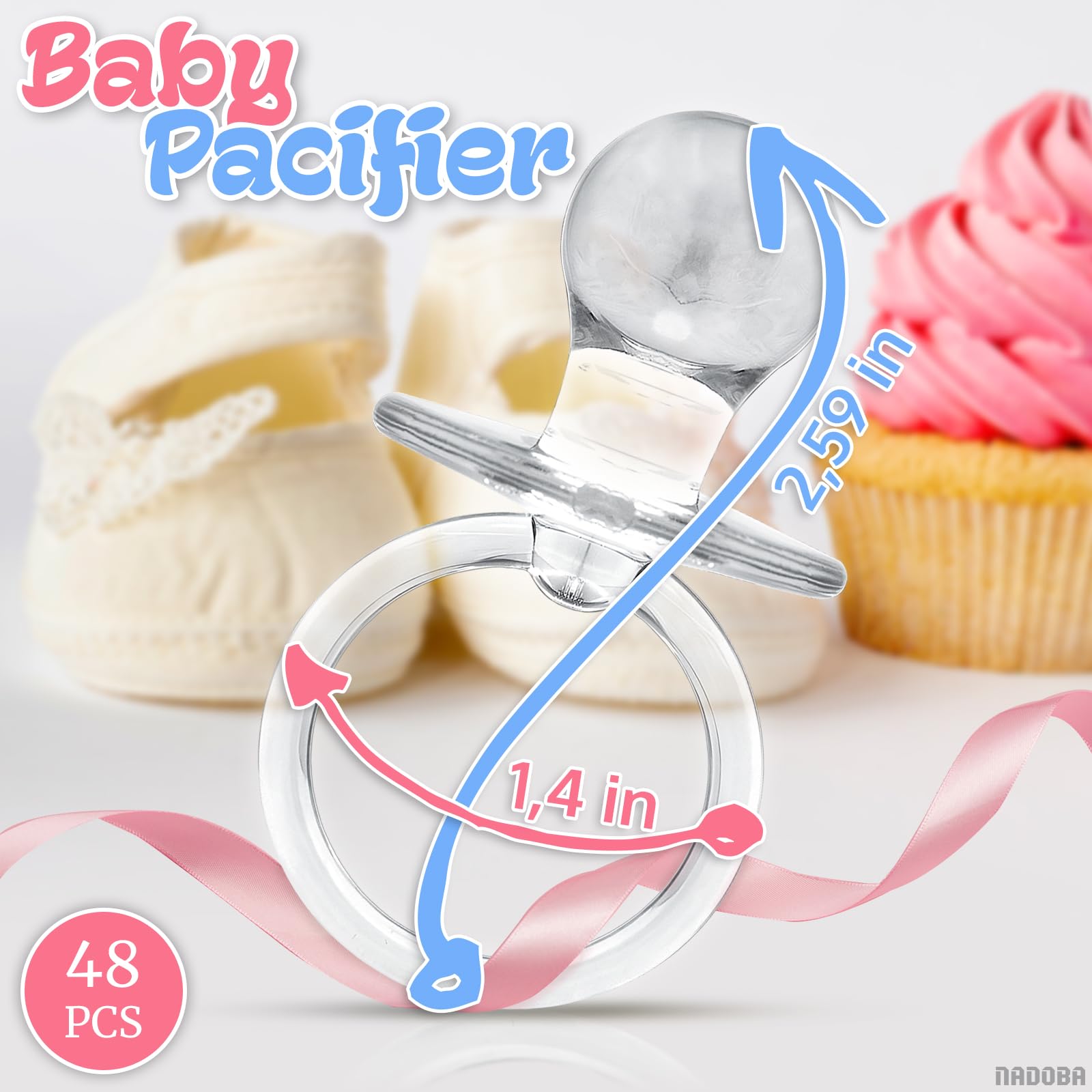 48 Pcs Plastic Pacifiers For Baby Shower Game Baby