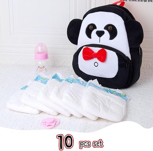 Miniatura 5 de Reborn Baby Doll - Bolsa de pañales para cuidado y alimentación, juego de 10 piezas para muñecas Reborn de 17 a 24 pulgadas, accesorios para bebés