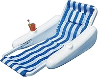 Vista 1 de Silla flotante Sunchaser de 66 pulgadas con respaldo a rayas azules y blancas