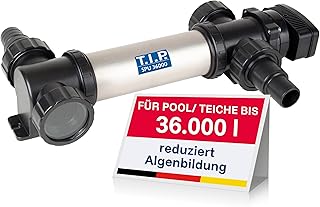 T.I.P. Edelstahl UV-C Strahler für Pools und Teiche bis 36.000 l - 36 Watt zur Bakterien- und Algenreduzierung - Mit LED-Funktionskontrolle SPU 36000 UV, 30447