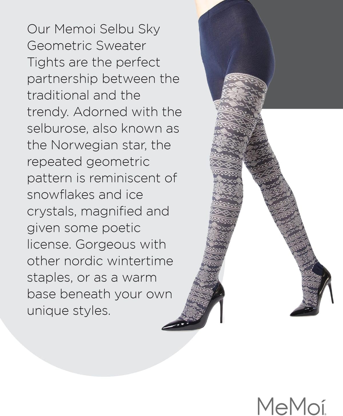 MeMoi Selbu Sky Geometric Sweater Tights - Image 6