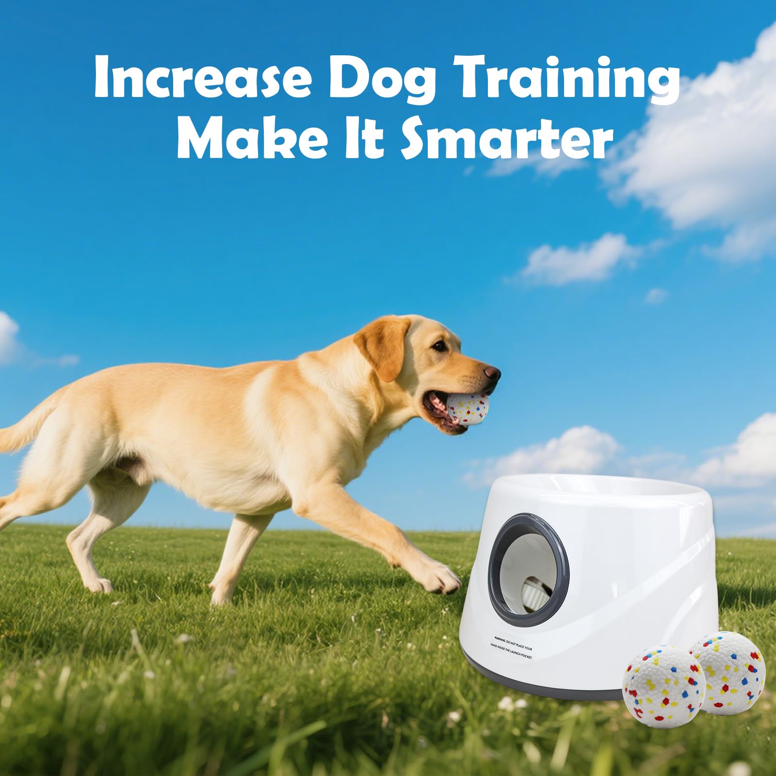 MEKAPLE Lanceur de balles Automatique pour Chien, Lanceur de balles interactif amélioré pour Chiens de Petite Taille, Distance réglable, Jouets stimulants mentaux pour Chien avec 4 balles en