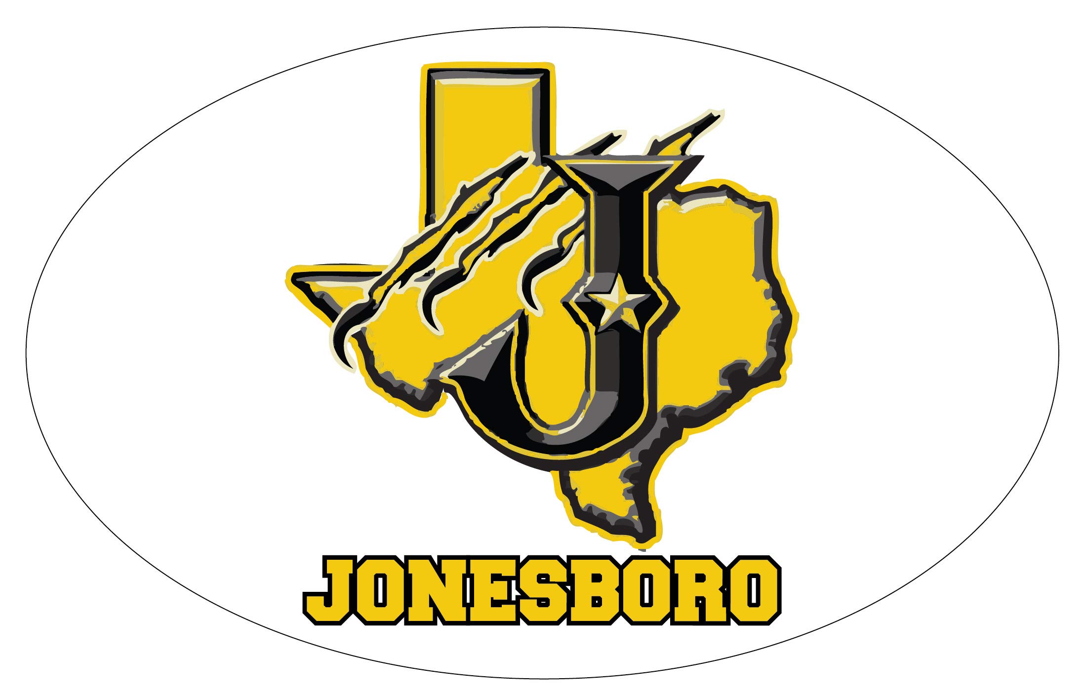 R and R Imports, Inc Jonesboro High School Eagles Texas Sports Team 9” x 14” Jumbo Oval Mascot Magnet