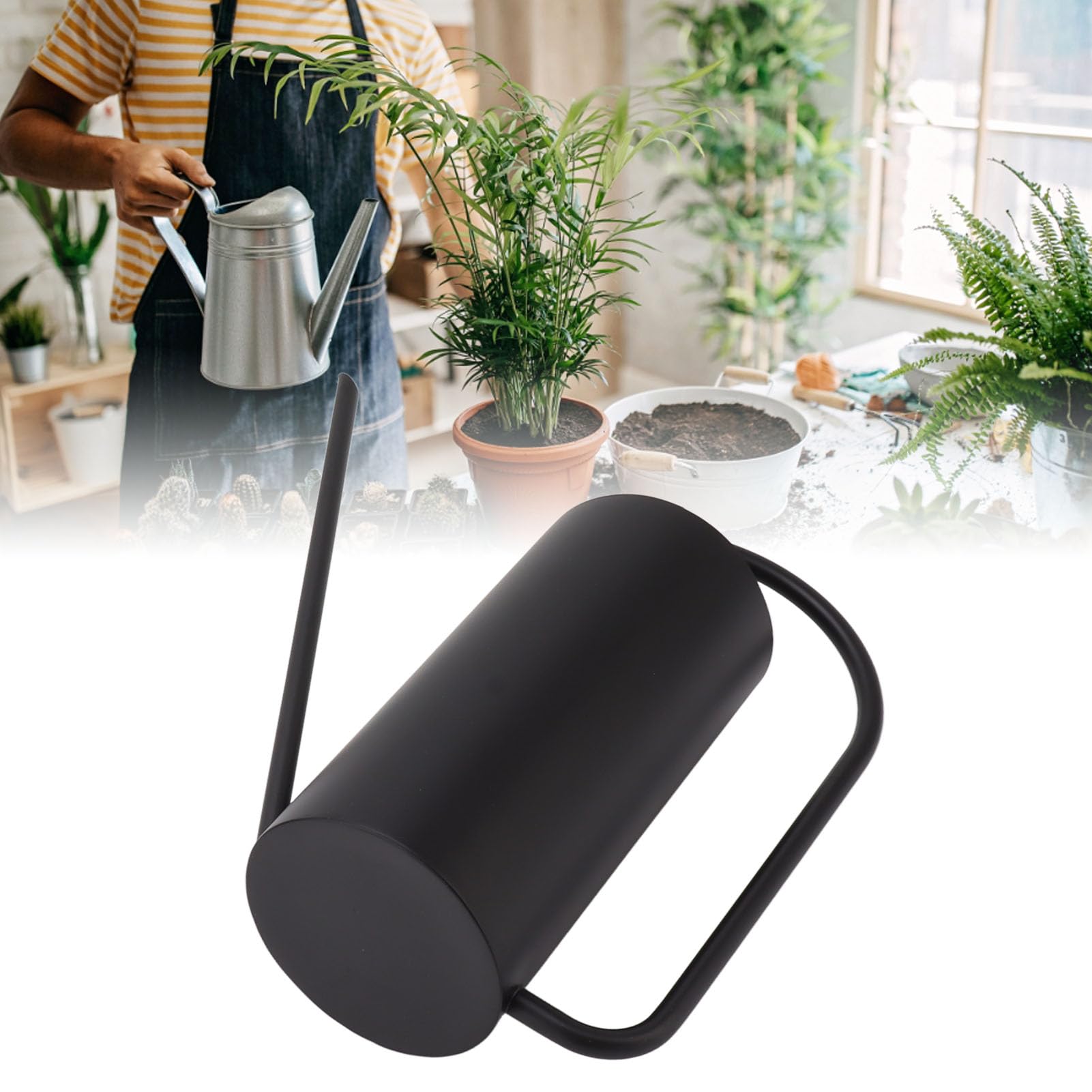 Annaffiatoio per piante con beccuccio lungo da 1500 ml, grande capacità, bollitore per irrigazione, vaso in acciaio inossidabile, forniture per giardinaggio, colore oro YMYNY