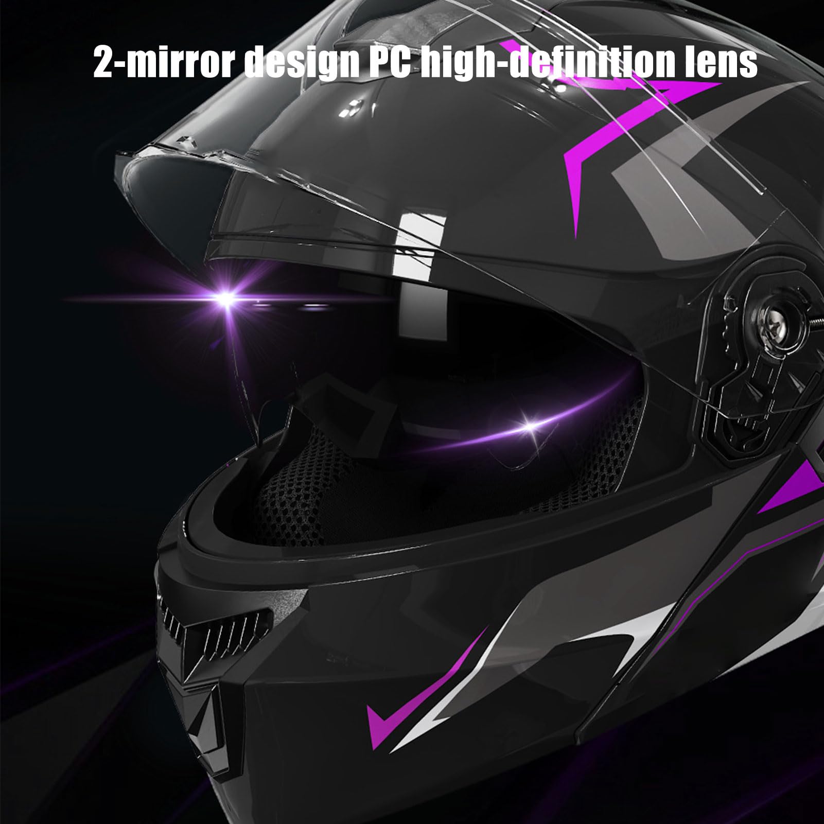 Casco de motocicleta grande, casco de cara completa, casco de doble visera, equipo de protección aerodinámico, cómodo equipo de seguridad compacto para hombres, montar en bicicleta deportiva