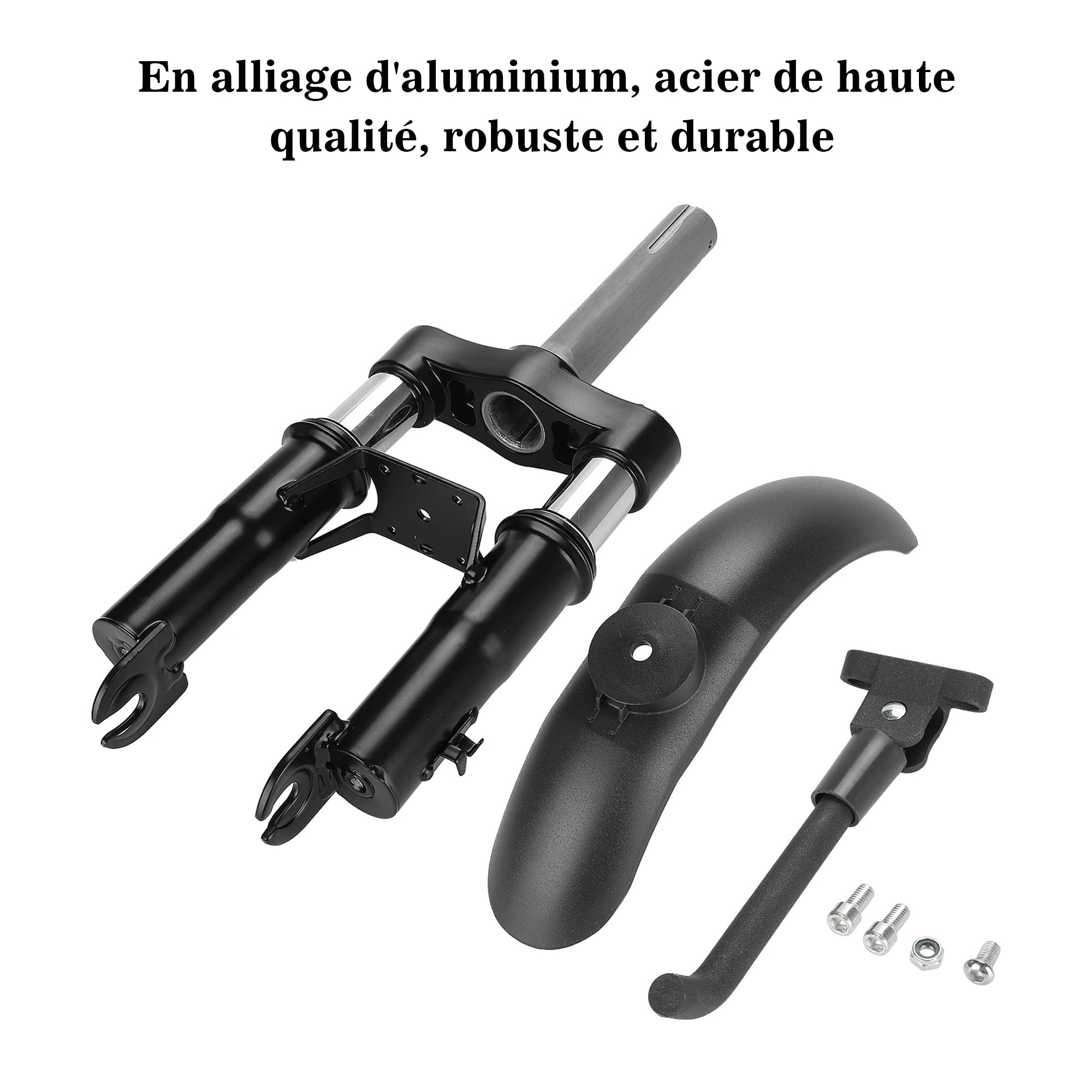 TMOM Avant de Suspension Amortisseur pour Xiaomi M365/Pro/Pro 2/1S Scooter Électrique Kit de Fourche Avant Suspension+Garde-Boue Avant+Support de Pied Accessoire de Scooter