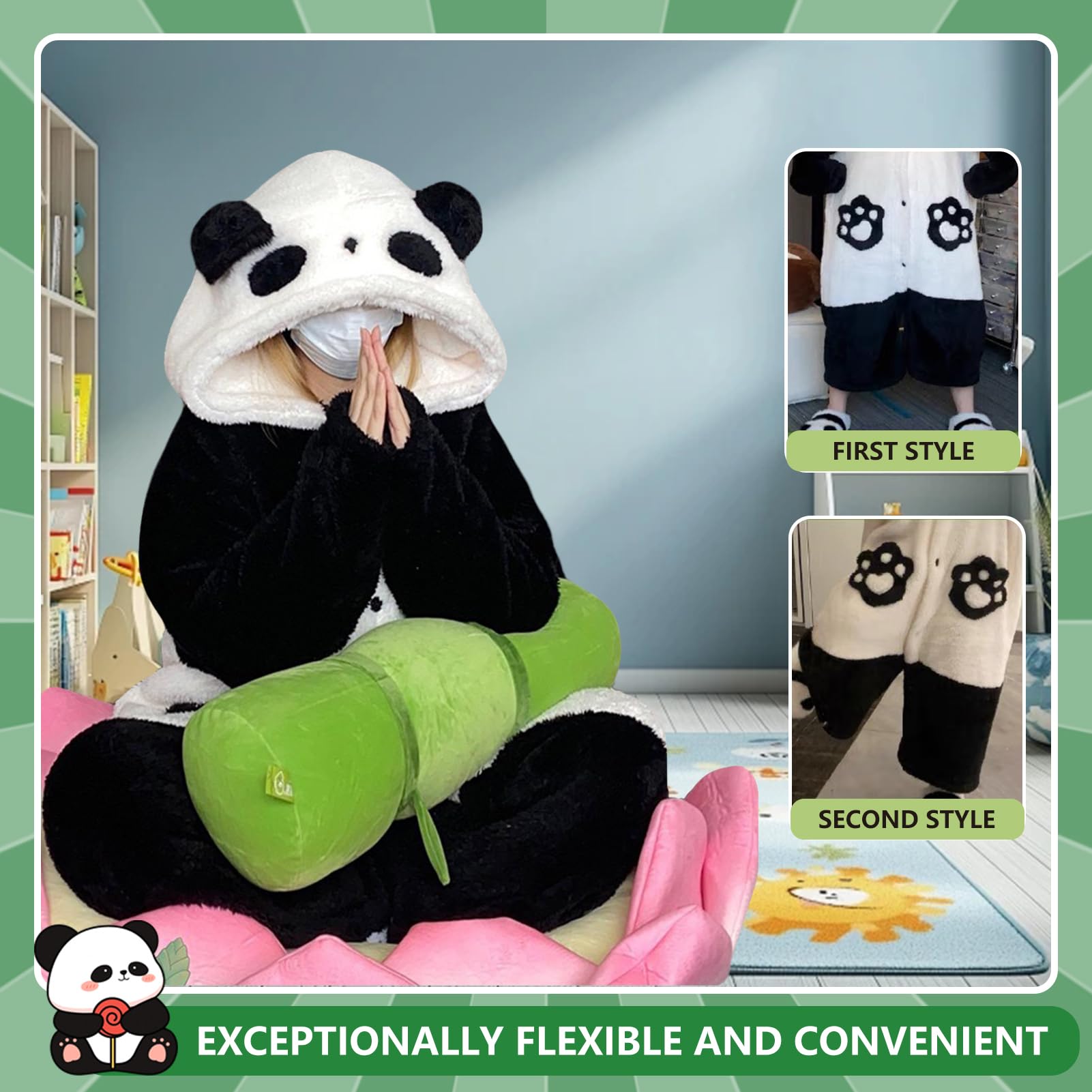 Pigiama Tuta Panda Unisex Adulto Animale Onesie Cosplay Halloween Carnevale Costume Donna Pigiama Costume Animale Inverno Famiglia