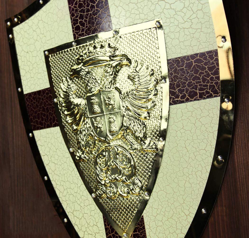 Amazon.co.jp: 騎士の盾の装飾、中世の装飾的な彫刻の像ローマ軍の鎧の