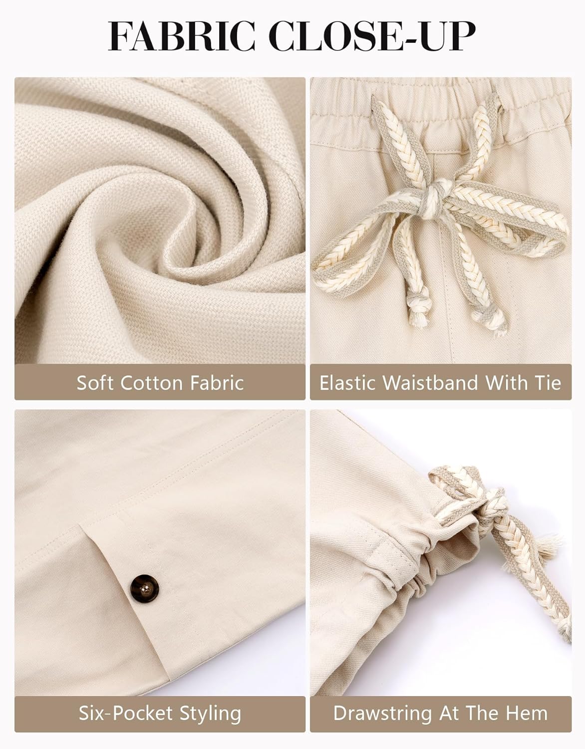 Kedera Women's Wide Leg Jeans High Waisted Pull On Baggy Jeans Cropped Denim Drawstring Pants Casual Joggers - Image 5