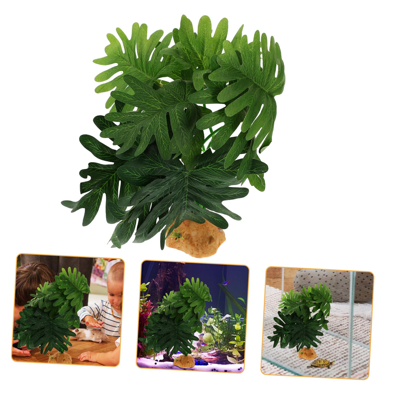 Toddmomy 5 Piezas Planta Falsa Reptil Decoración de acuarios decoración de Reptiles Hierba de Agua acuática Suministros de Acuario Plantas de Tanques de Reptiles terrario Paisaje Plantas